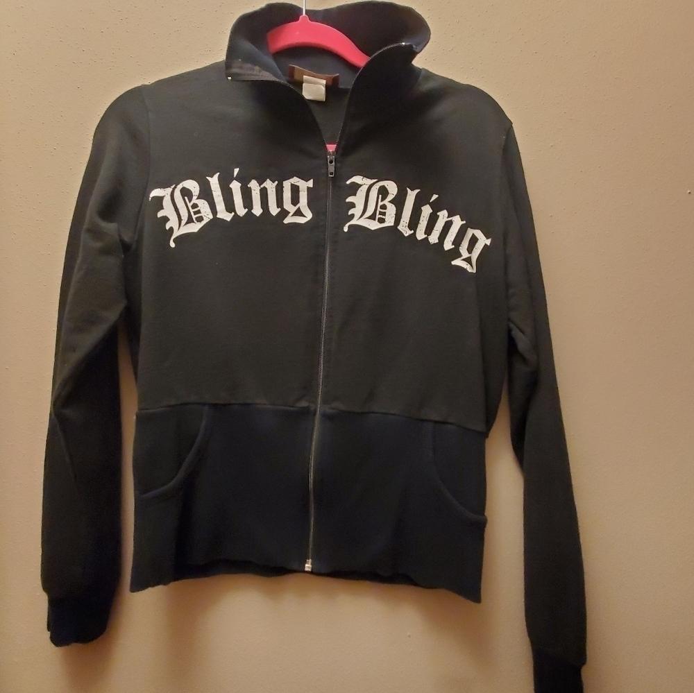 Women's vintage size M Milky T's hoodie says Bling Bling on front